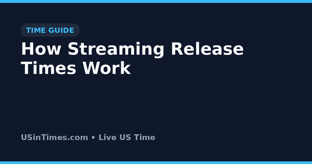 How Streaming Release Times Work