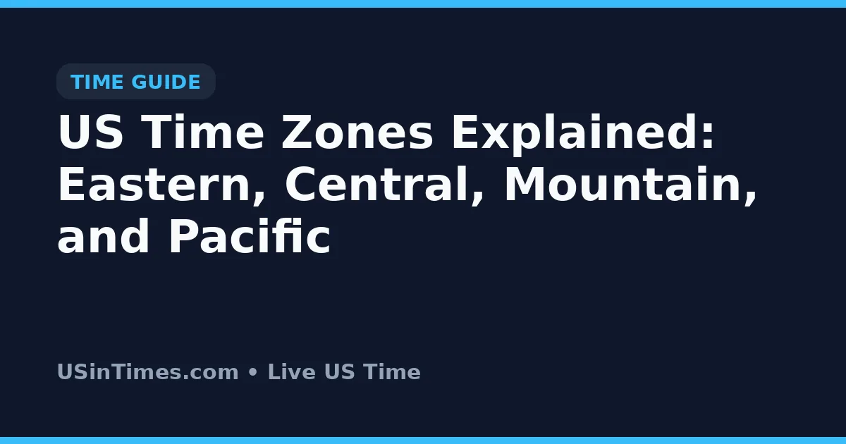 US Time Zones Explained: Eastern, Central, Mountain, and Pacific