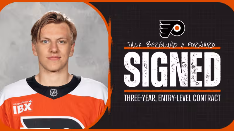 Flyers Sign Jack Berglund to Entry-Level Contract | Philadelphia Flyers