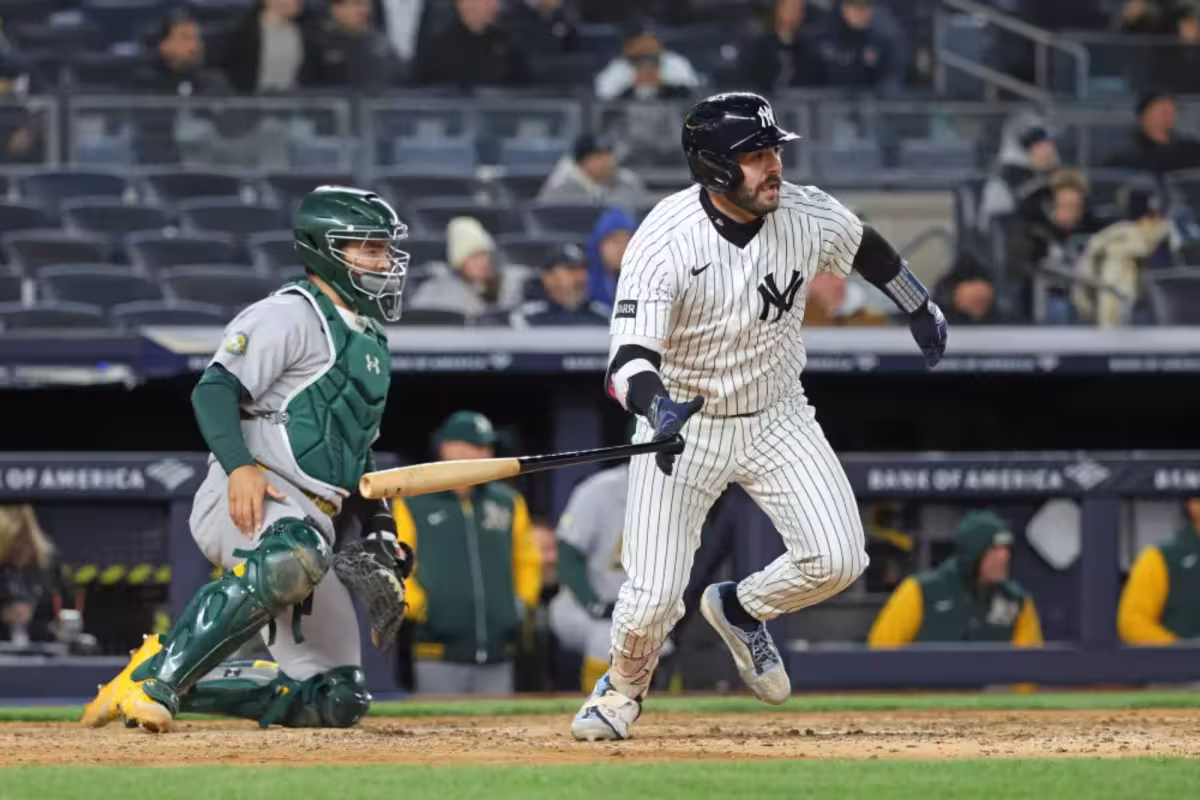 Austin Wells slumps as Yankees fall 1-0 to the A's in The Bronx
