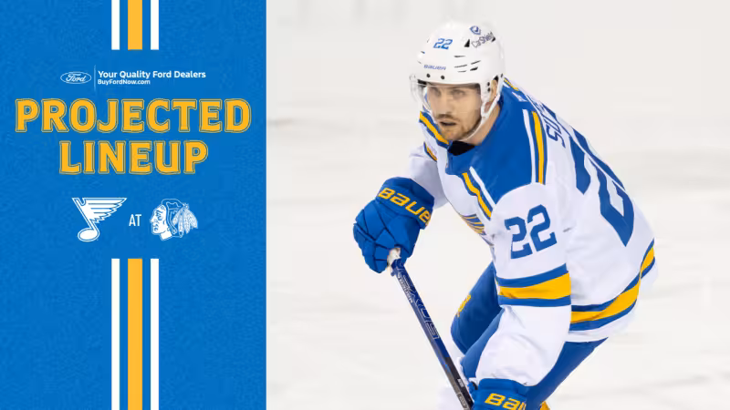 Projected Lineup: April 11 at Chicago | St. Louis Blues