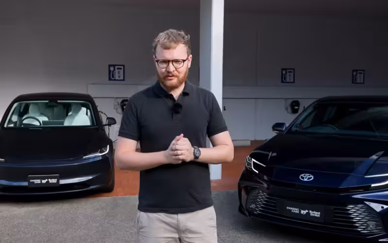 Guys race a Tesla Model 3 against a Toyota Camry for 544 miles and then break down the fuel costs and time with results that pique interest