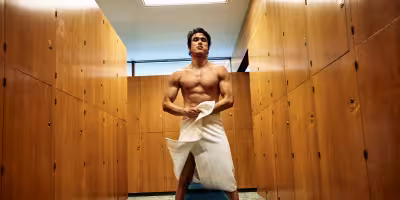 Charles Melton says hamstring tear on Beef set led to salmon DNA shot