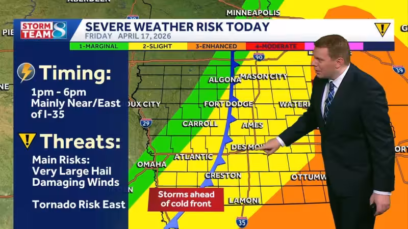 Severe weather outlook: Much of Iowa will see rain, storms Friday
