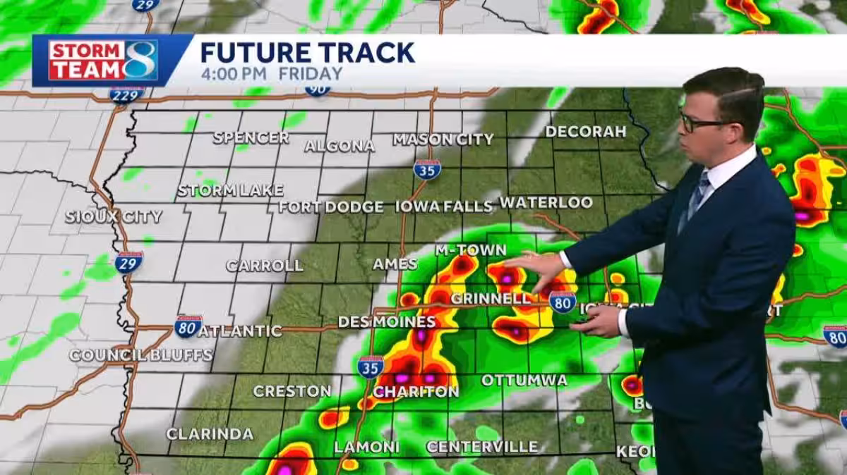 Kcrg warns of strong storms this afternoon, with tornado risk in the northeast