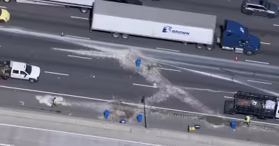 Interstate 75 blocked in both directions in Cobb County after spill, fire probe