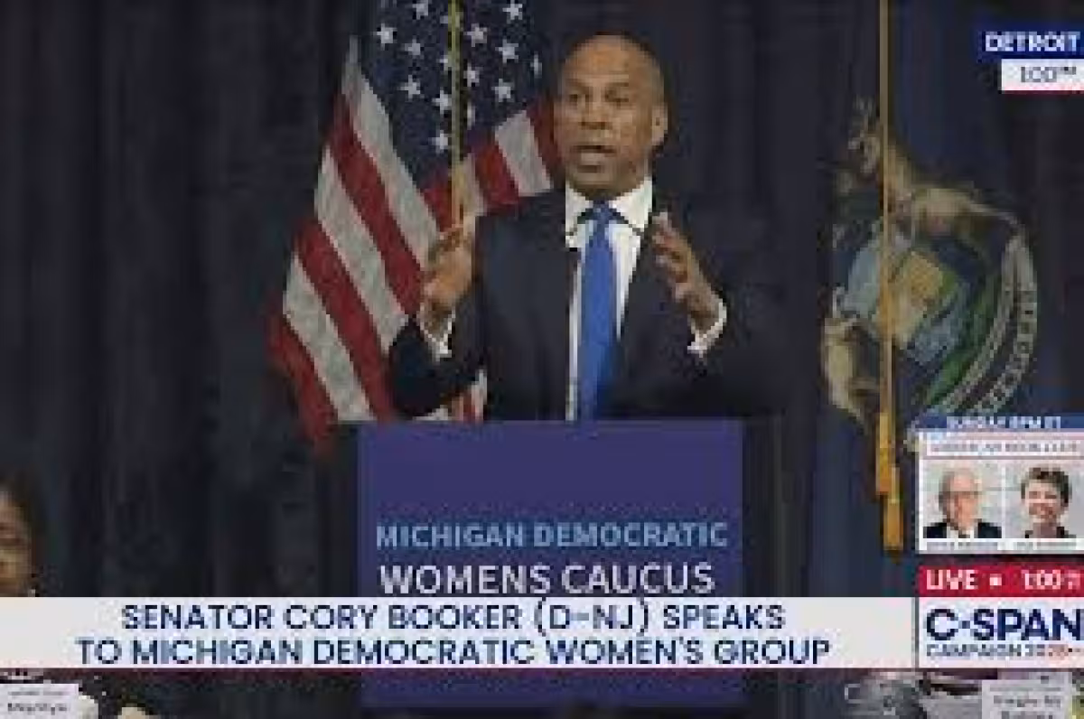 Cory Booker appears at Michigan Democratic luncheon as C-SPAN notes book links