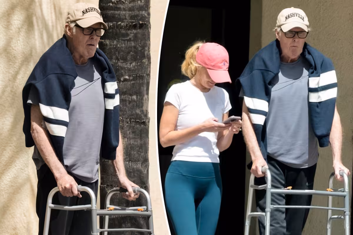 David Hasselhoff seen with walker after knee and hip replacement surgery
