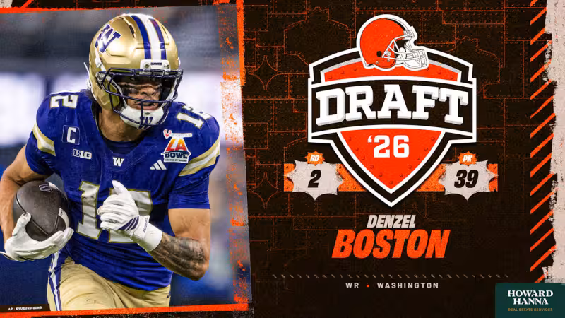 Browns select WR Denzel Boston with the No. 39 pick in the 2026 NFL Draft