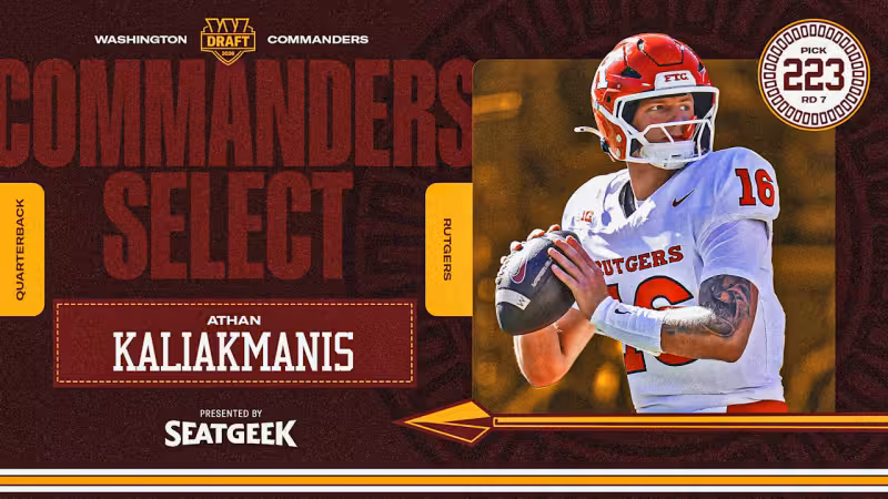 Commanders select QB Athan Kaliakmanis with No. 223 overall pick