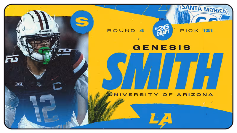 Chargers Select Safety Genesis Smith in Round 4 of 2026 NFL Draft