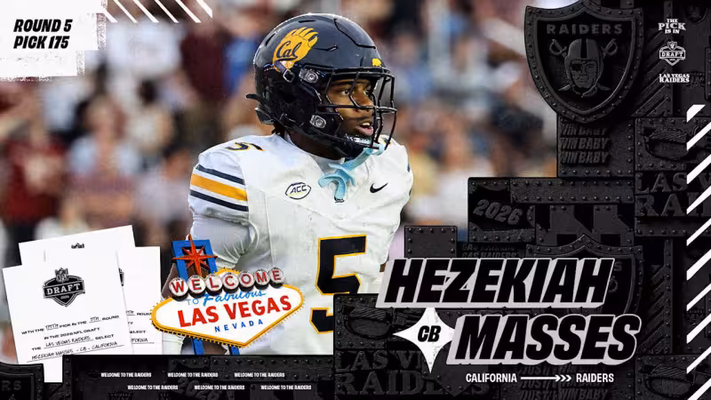 Raiders select CB Hezekiah Masses with the No. 175 overall pick
