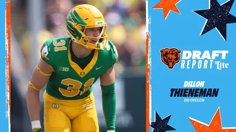 Bears select Oregon DB Dillon Thieneman 25th overall