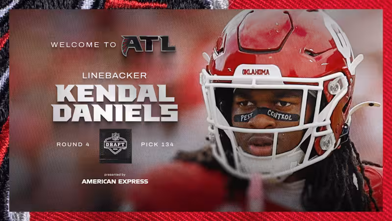 Falcons trade back, draft Kendal Daniels at No. 134 in 2026 NFL Draft