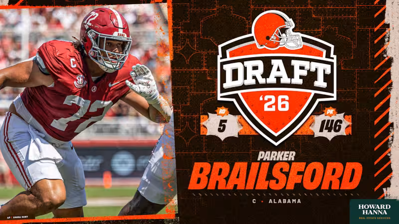 Browns select C Parker Brailsford with the No. 146 pick in the 2026 NFL Draft
