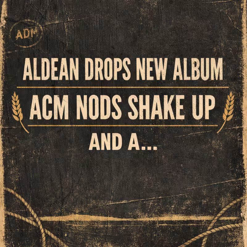Aldean Drops New Album, ACM Nods Shake Up, and a Chart Record Falls