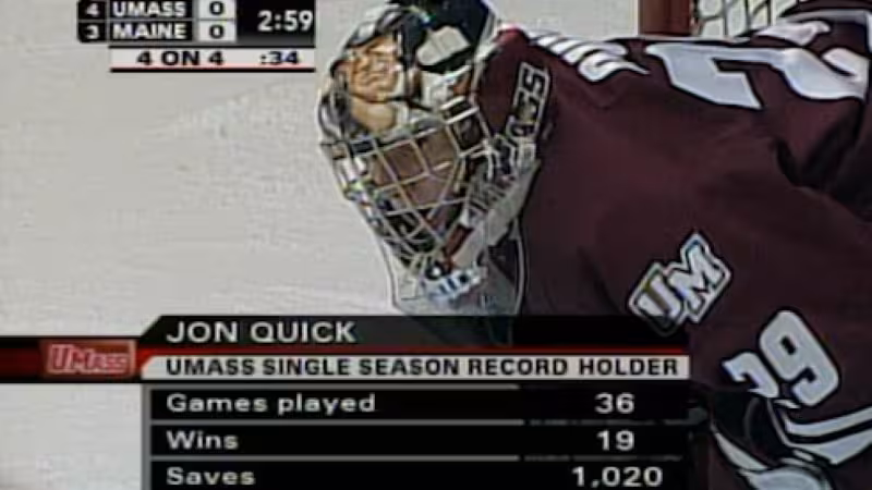 Jonathan Quick college hockey regional highlights at UMass