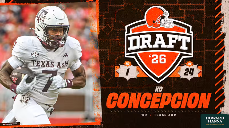 Browns select WR KC Concepcion with the No. 24 pick in the 2026 NFL Draft
