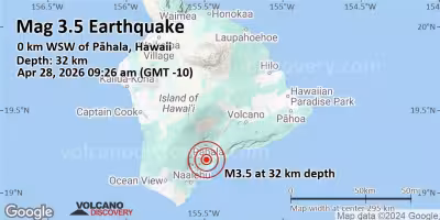 Terremoto de magnitud 3.5 sacude cerca de Pāhala, Hawái, y se siente en la zona