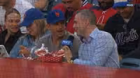 Angels Baseball: David Wright rates Angel Stadium hot dog during Mets game