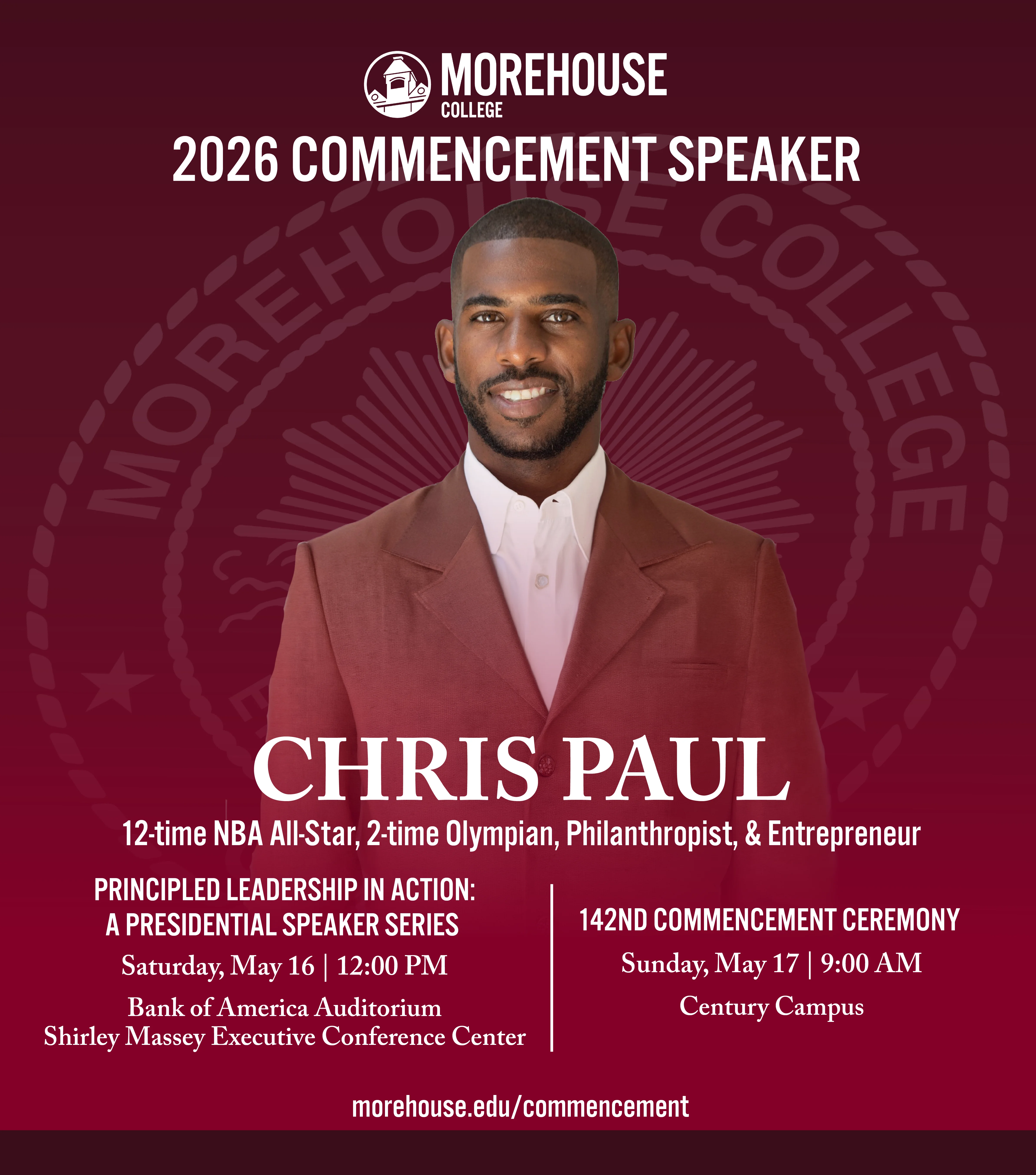 Chris Paul to headline Morehouse commencement as honorary degree recipient