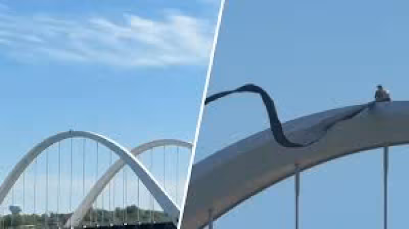 Protester scales Douglass Bridge, sparking rush hour shutdown