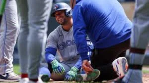 George Springer leaves Blue Jays game after pitch hits injured left foot
