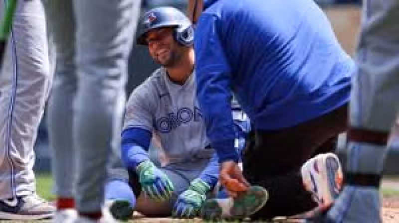 Springer plunked on previously injured toe, exits game in third