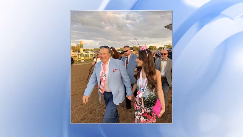 Bill Belichick, Jordon Hudson attend the 152nd Kentucky Derby