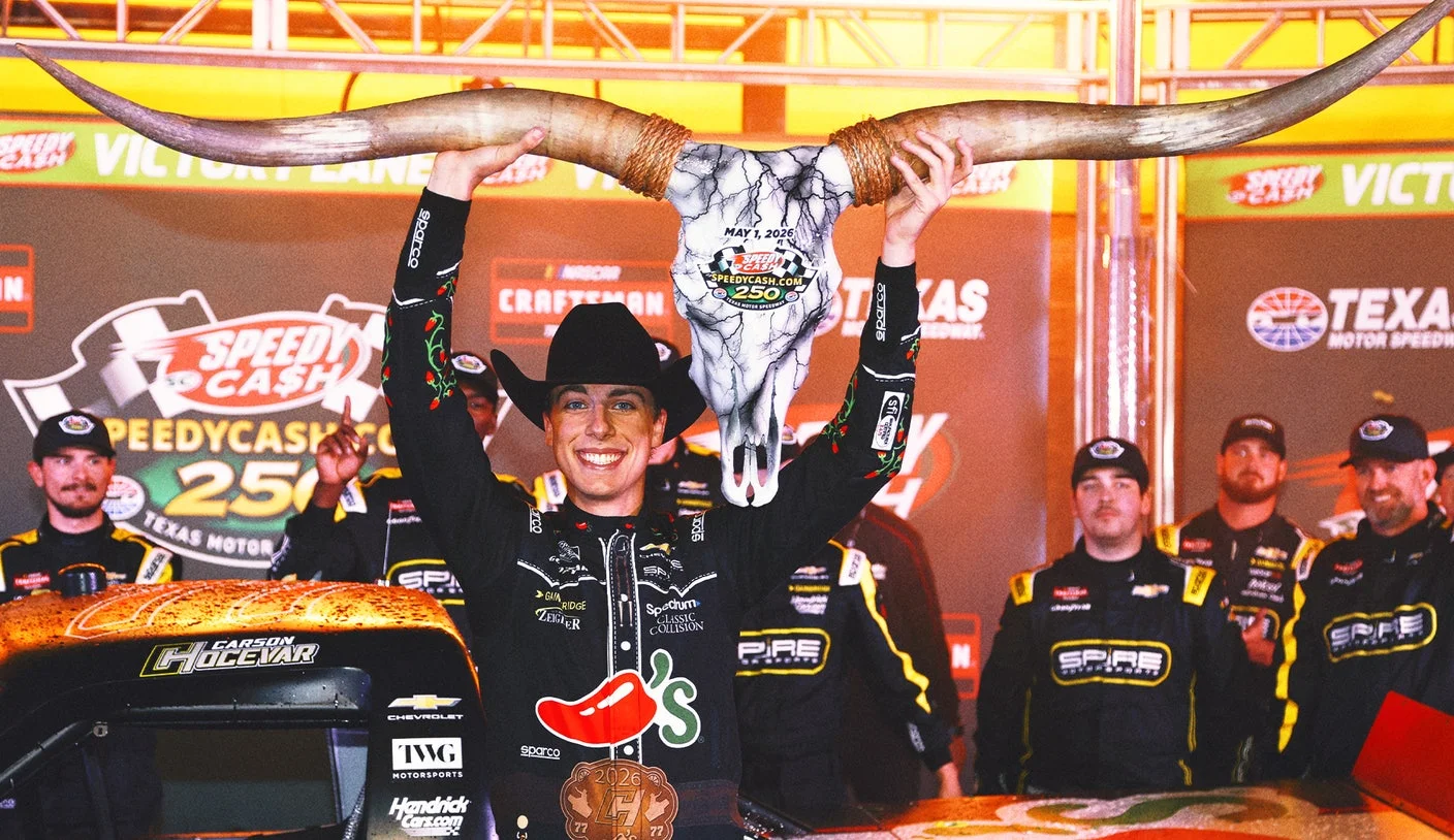Chase Elliott looms as Carson Hocevar rides Talladega high into Texas