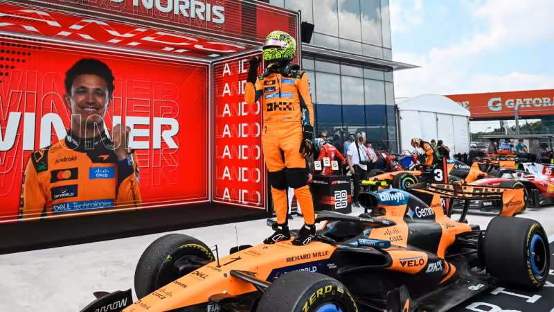 Norris beats Piastri and Leclerc to victory in Miami Sprint