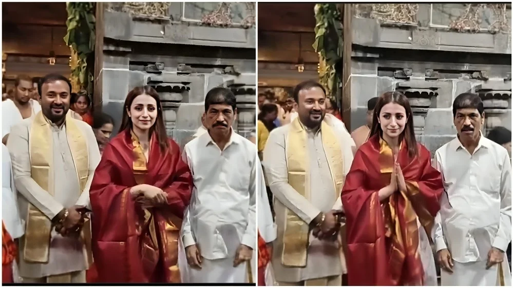 Trisha visits Tirupati on birthday eve as Tamil Nadu vote count begins