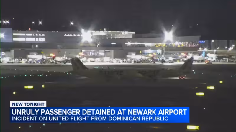 Passenger detained at Newark Airport after incident on flight