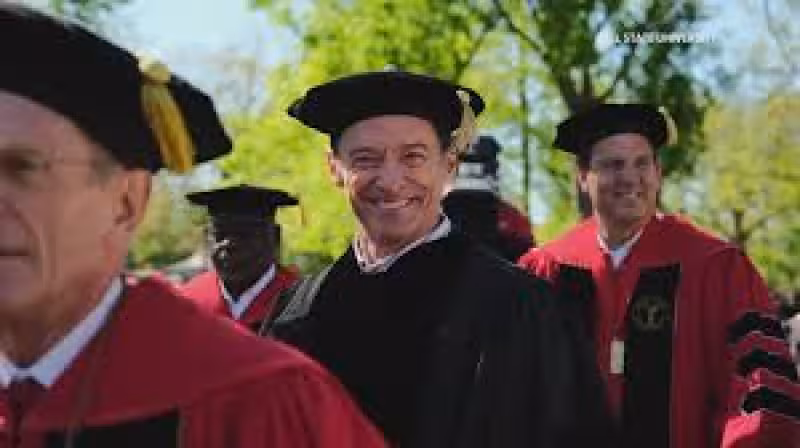 Award-winning actor Hugh Jackman speaks at Ball State University spring 2026 commencement ceremony