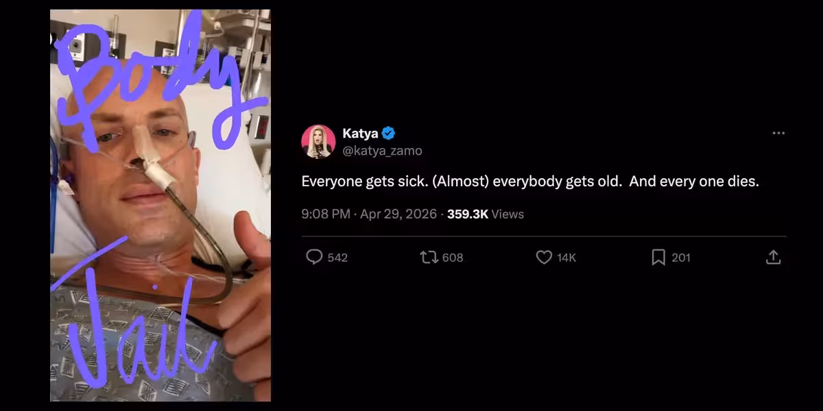 Katya Zamolodchikova posts hospital update as fans react to her dark wit