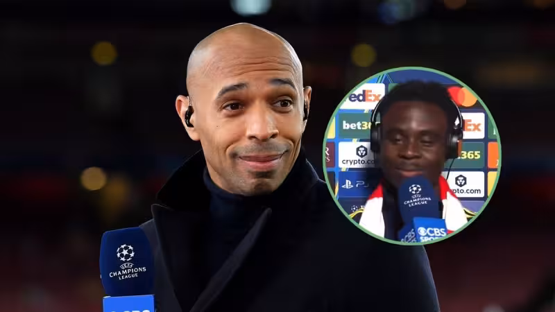 Thierry Henry takes over Bukayo Saka's CBS interview to issue emotional plea to Arsenal star
