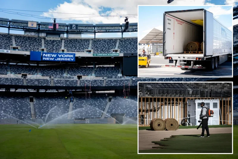 Metlife grass rollout begins as World Cup field takes shape for June 13