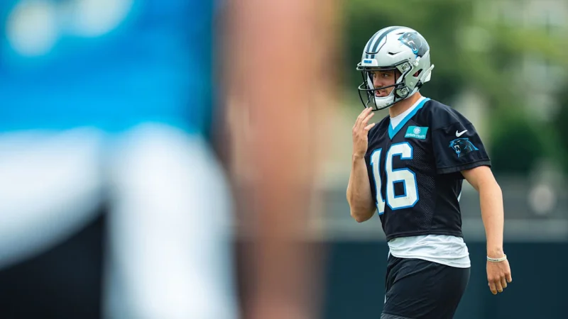 Carolina Panthers rookie Haynes King turns parking lot into extra playbook time