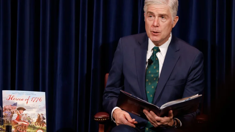 Neil Gorsuch Book and Trump attacks collide in rare interview